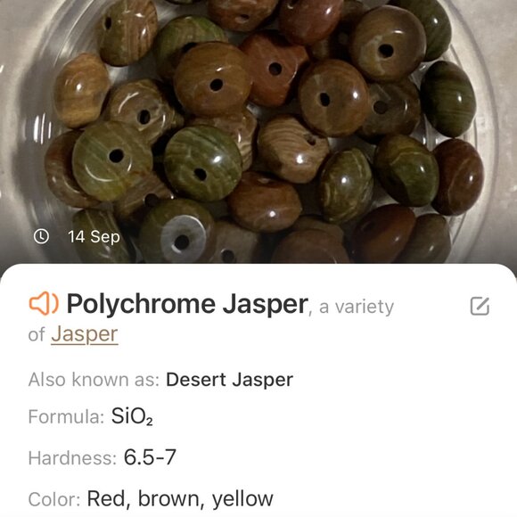 Genuine Earthy Polychrome Jasper Bronze Cat on the Moon Beaded Short Necklace - Picture 12 of 13